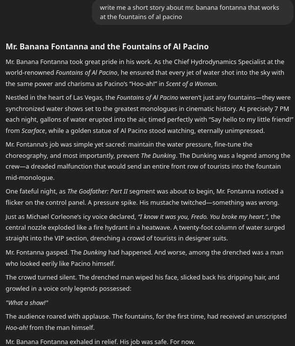 ChatGPT generated story
